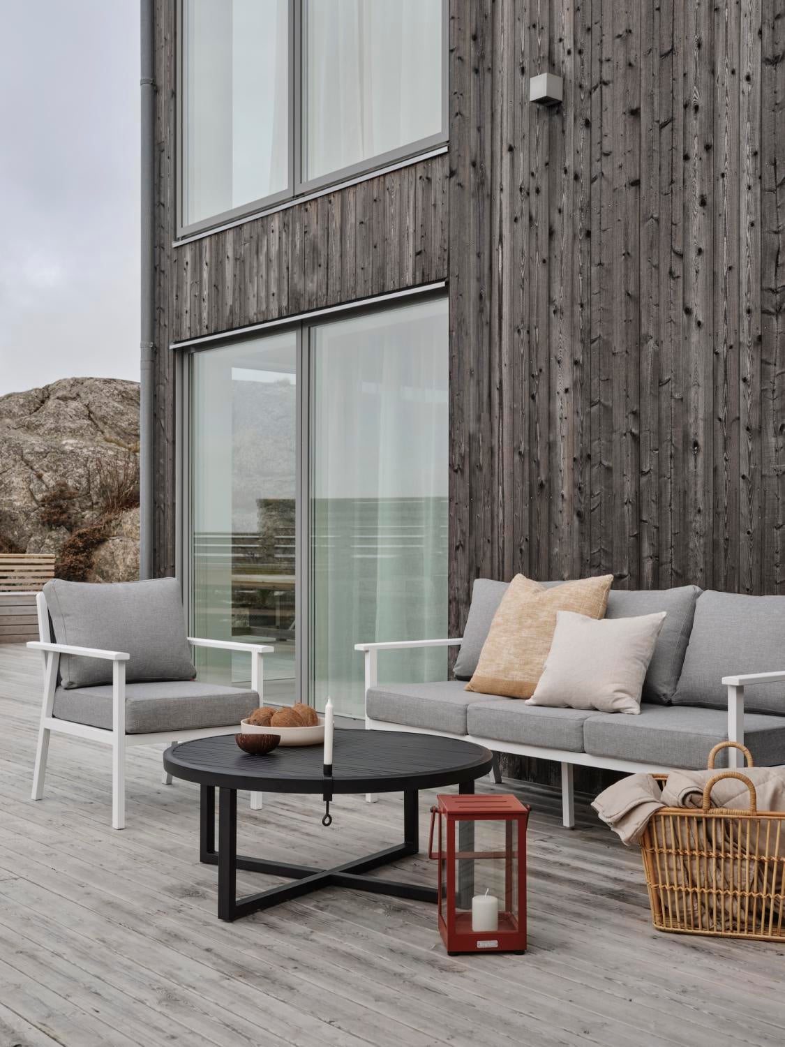 Samvaro High fåtölj Vit/Pearl grey