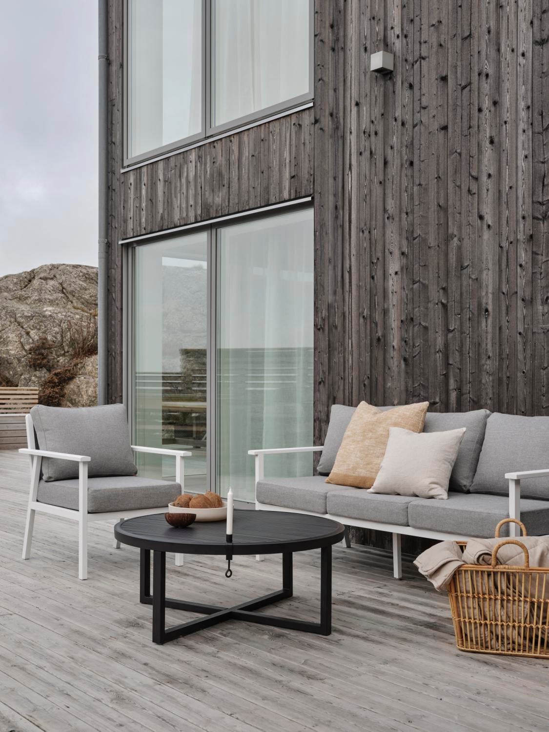 Samvaro High fåtölj Vit/Pearl grey
