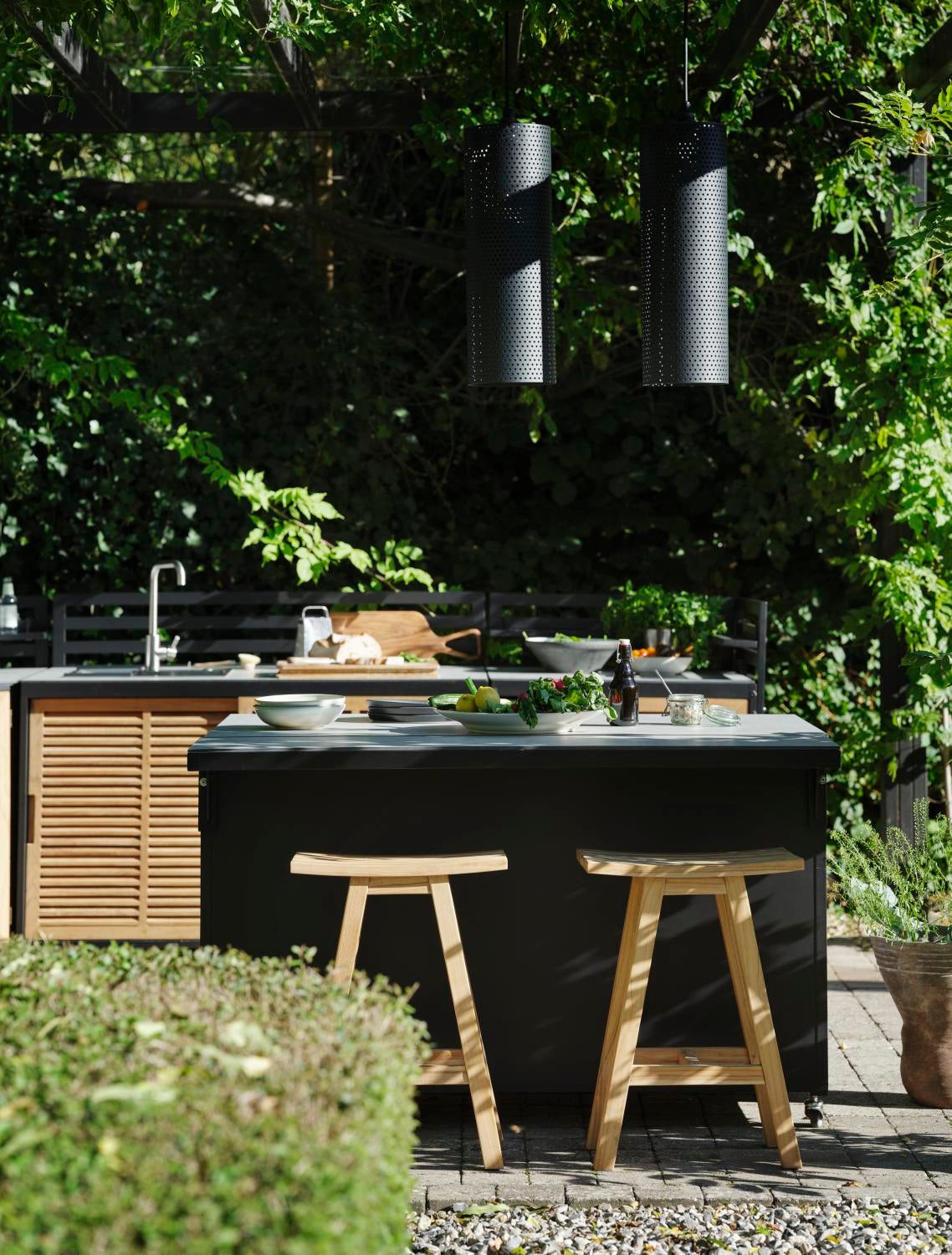 Fornax utekök Svart/teak