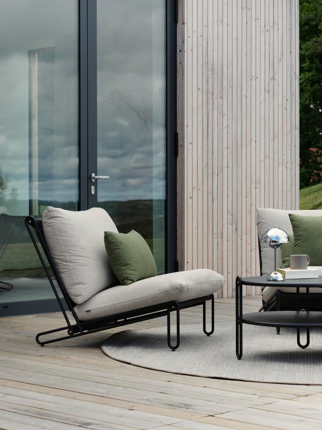 Blixt loungefåtölj Svart/Cley beige