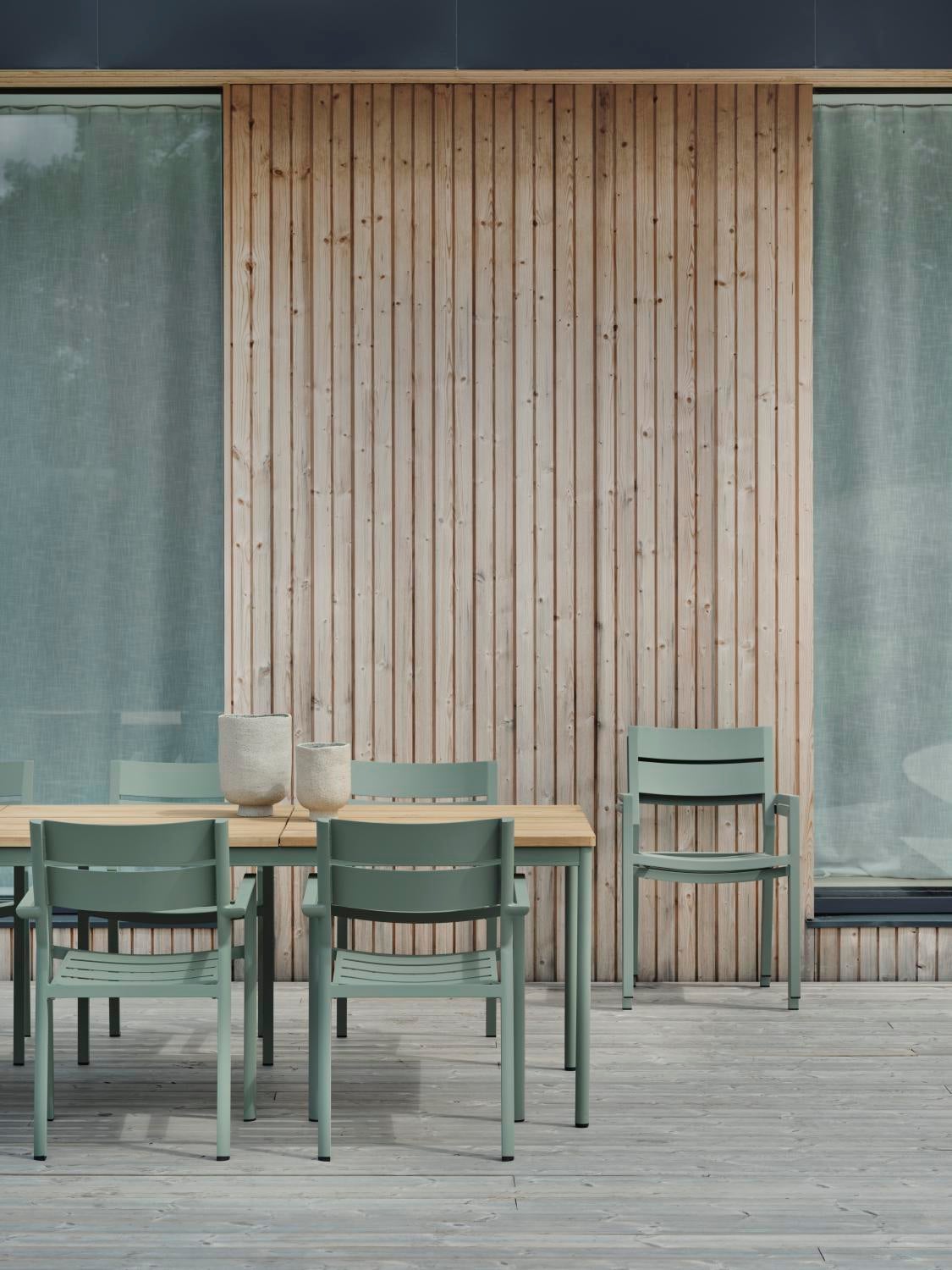 Nox matbord Dusty Green/teak