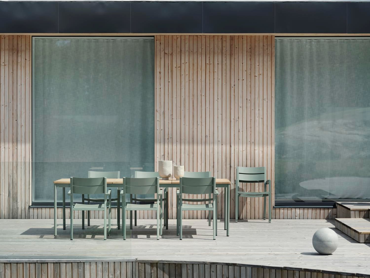 Nox matbord Dusty Green/teak