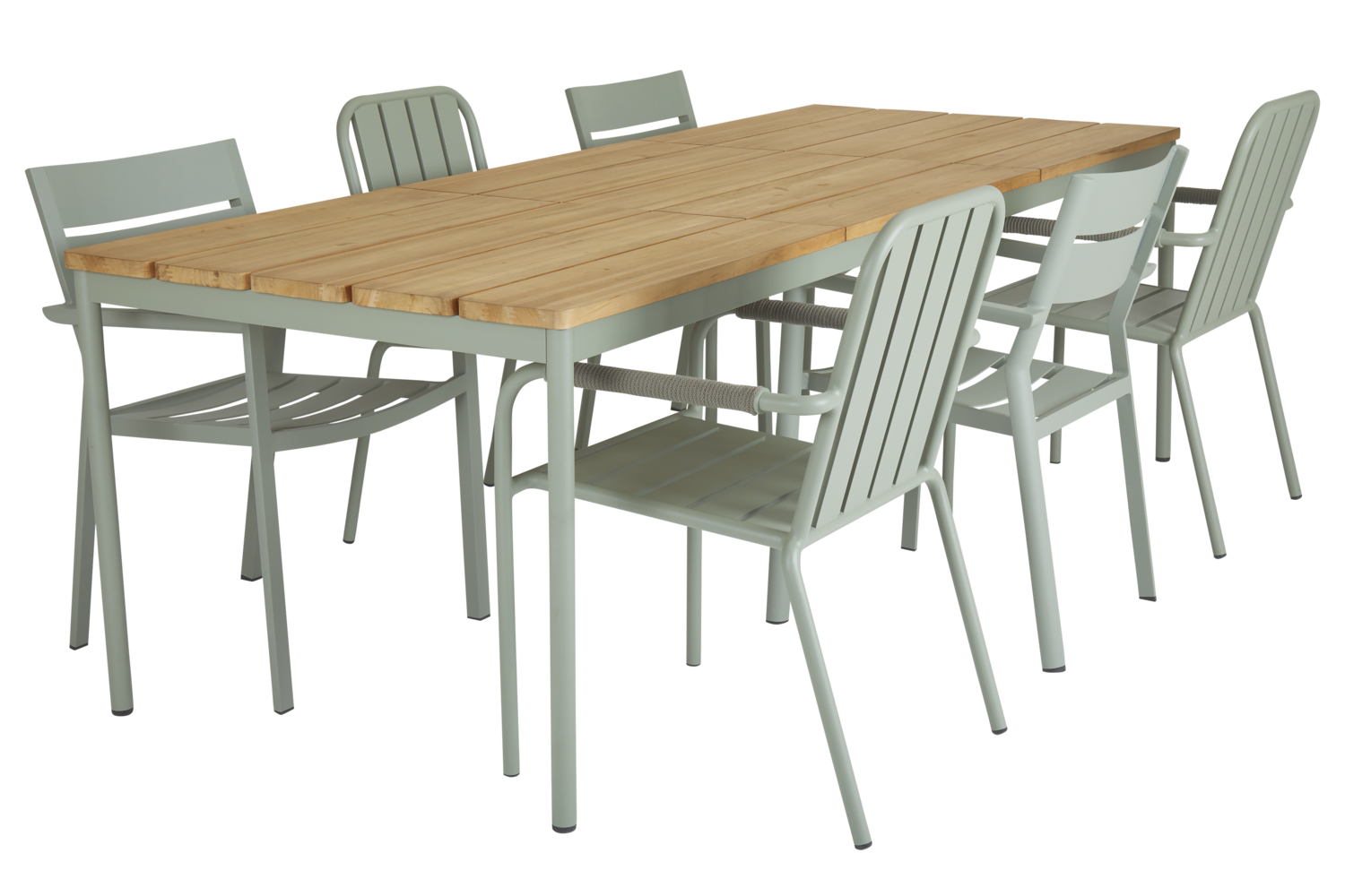 Nox matbord Dusty Green/teak