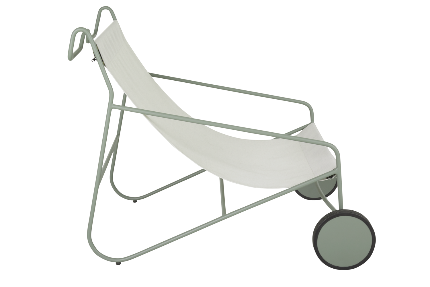 Poul Chair loungefåtölj Dusty Green/Vit