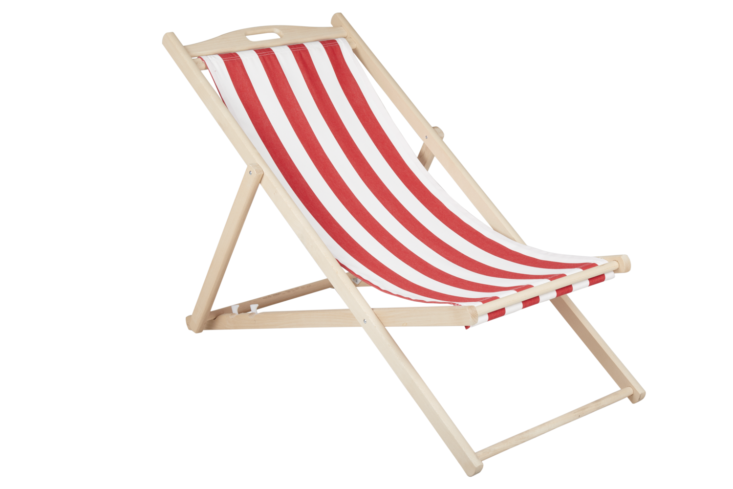 Dingla strandstol Natur/Röd-Vit