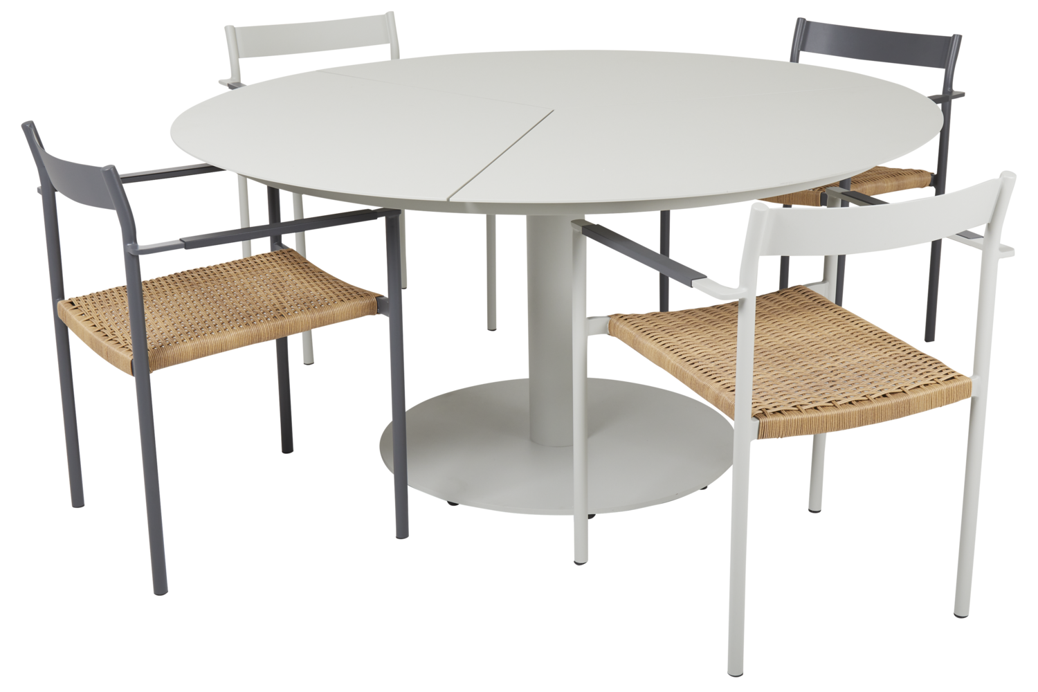 DK matstol Light Grey/Natur