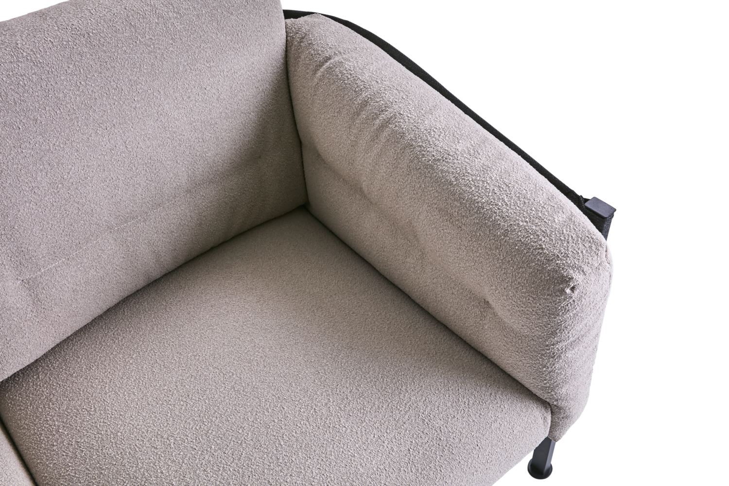 Delux 3-sitssoffa Black/Teddy Beige