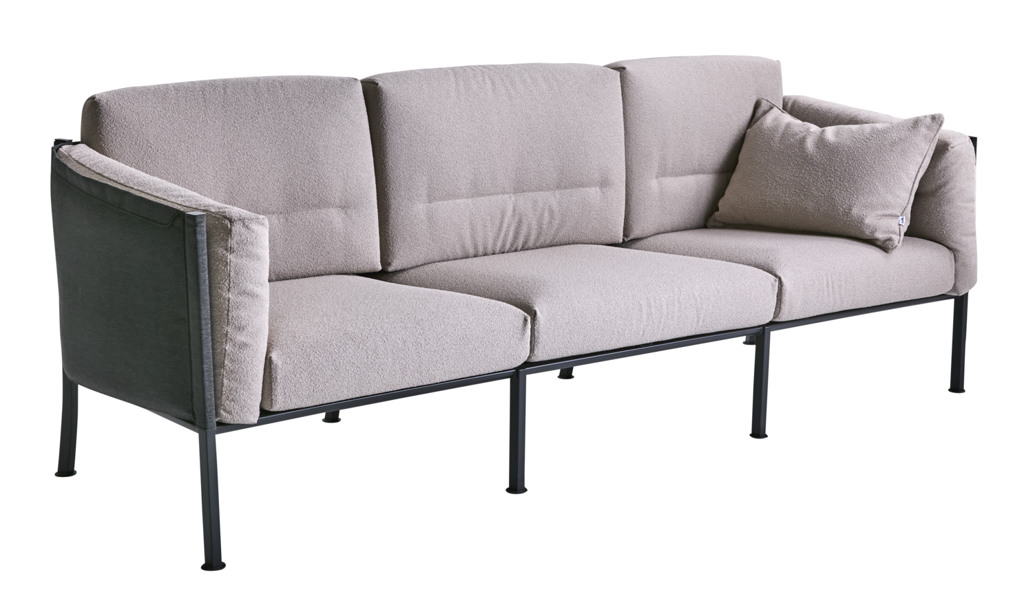 Delux 3-sitssoffa Black/Teddy Beige