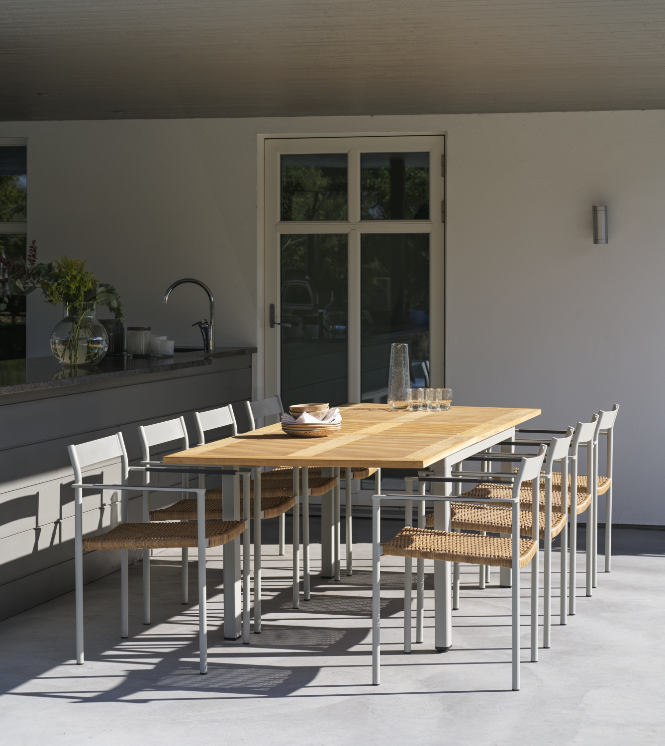 Lyon matbord Light Grey/Teak
