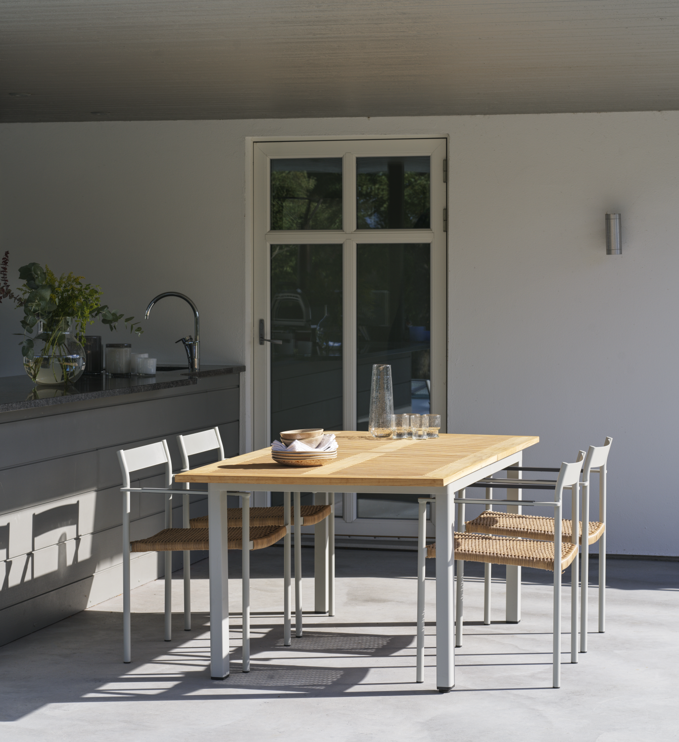 Lyon matbord Light Grey/Teak