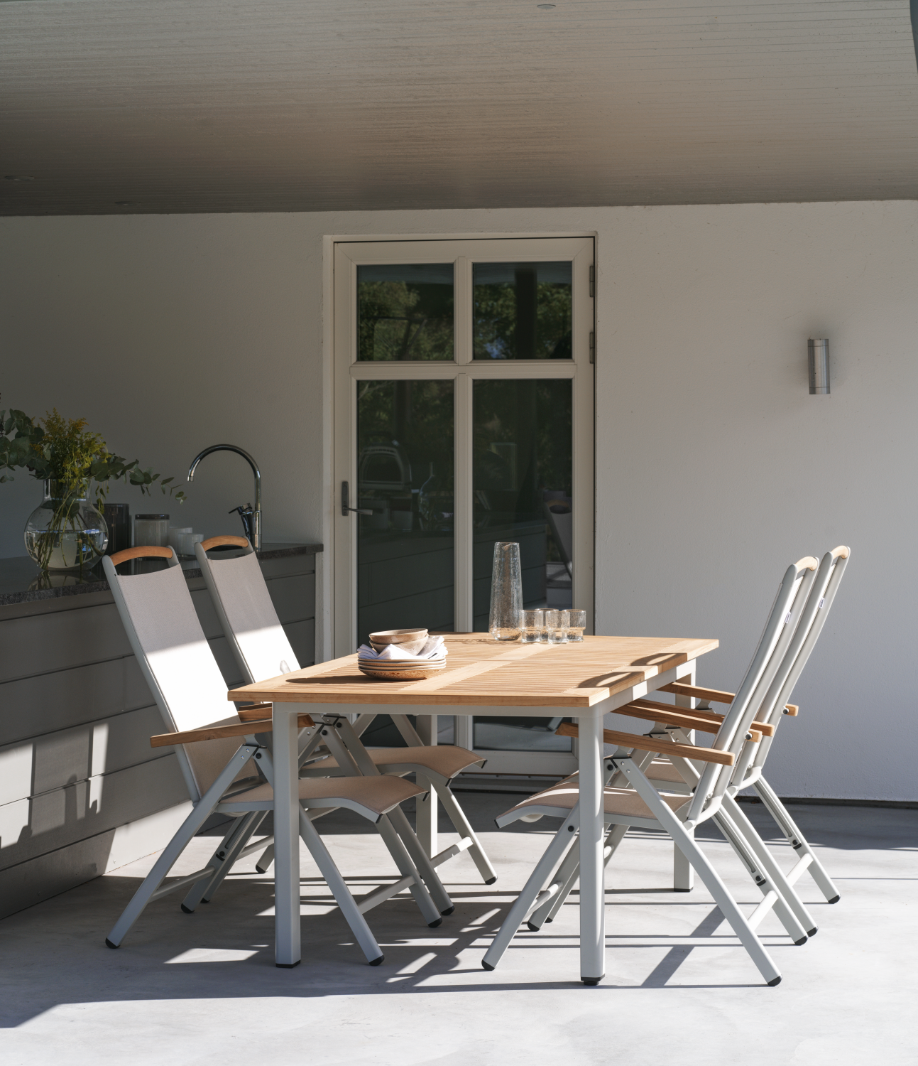 Lyon matbord Light Grey/Teak