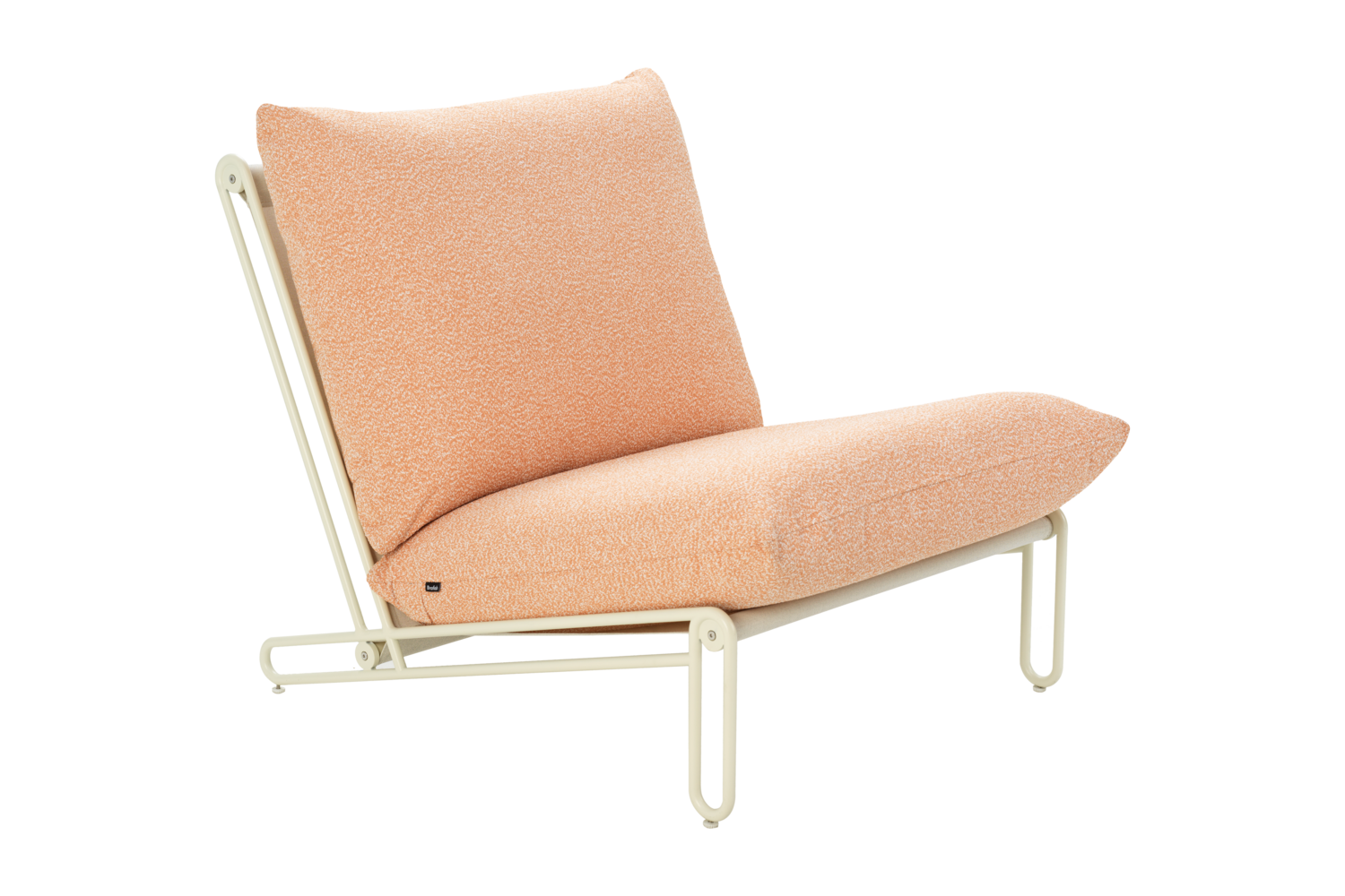 Blixt loungefåtölj Pearl White/Teddy Orange