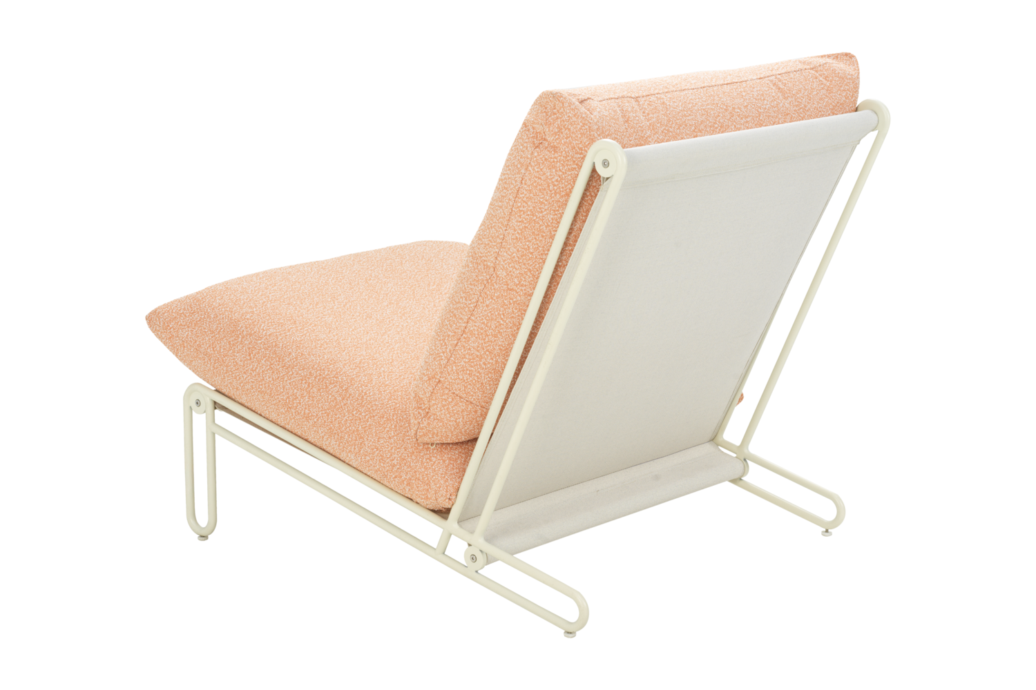 Blixt loungefåtölj Pearl White/Teddy Orange