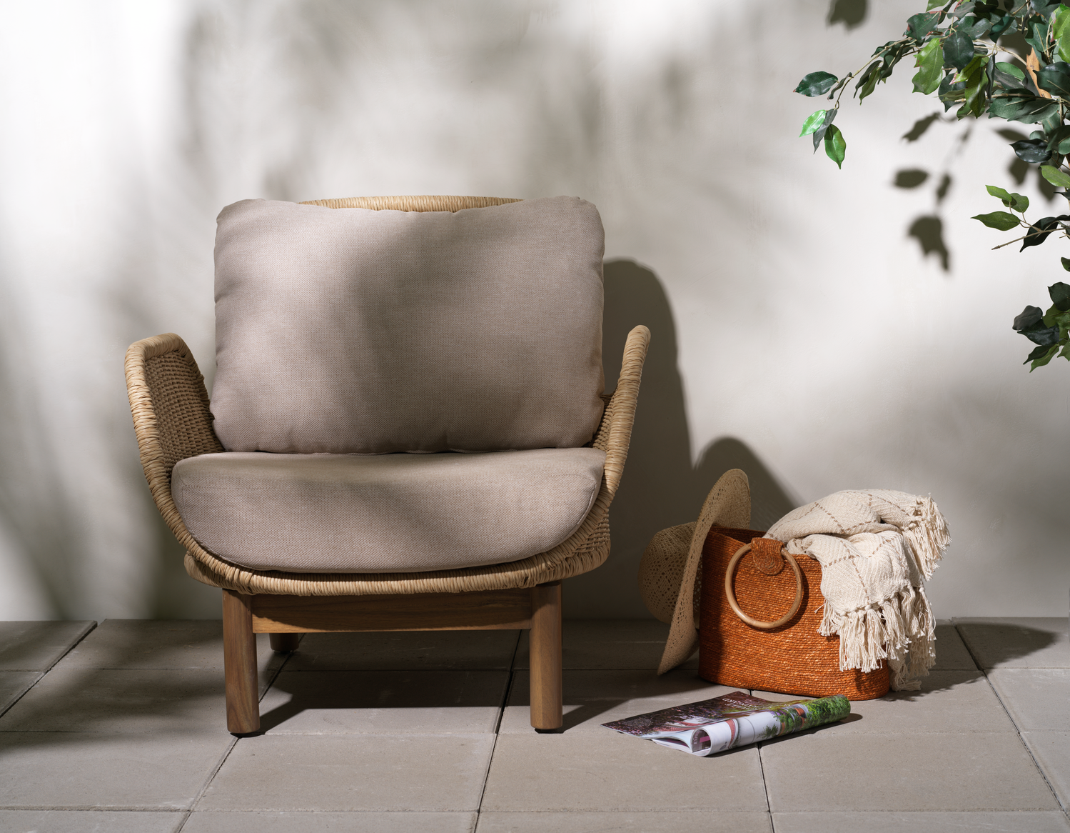 Lily fåtölj Twist Straw/Plush Wheat