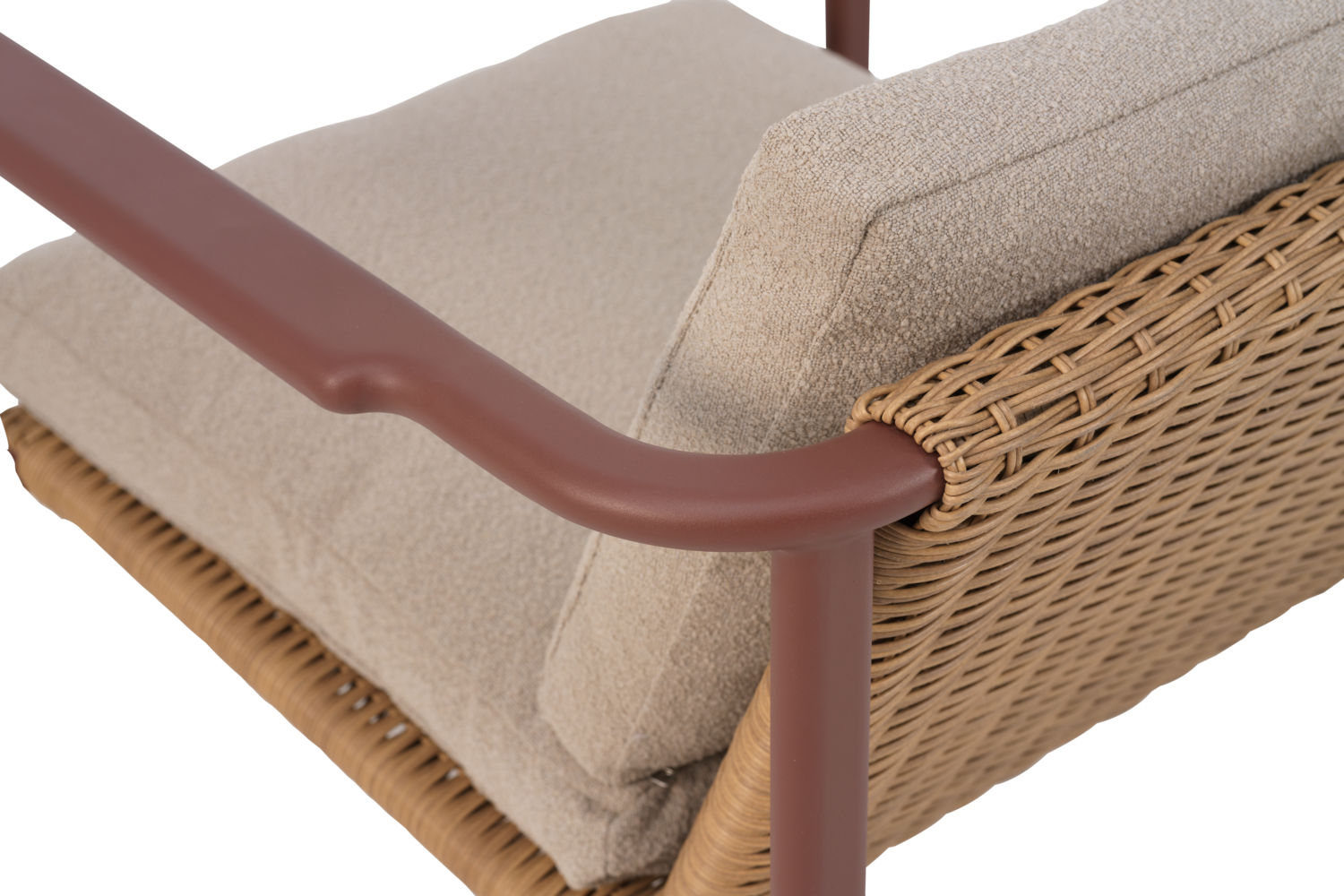 Motty fåtölj Zin Red/Teddy Beige