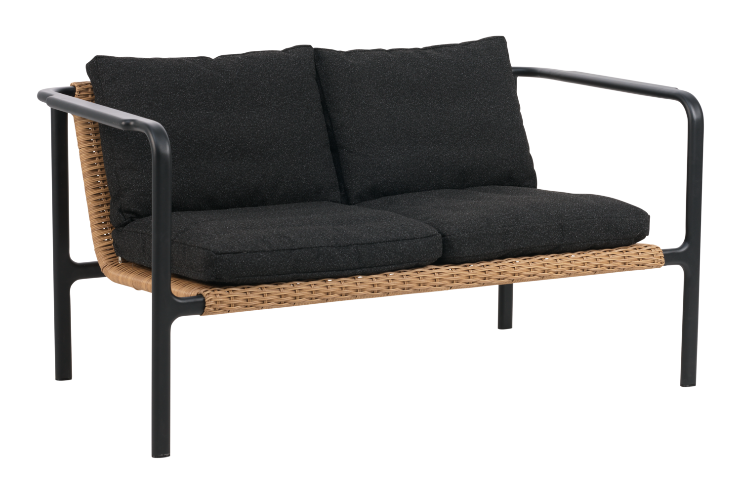 Motty 2-sitssoffa Svart/Teddy Black