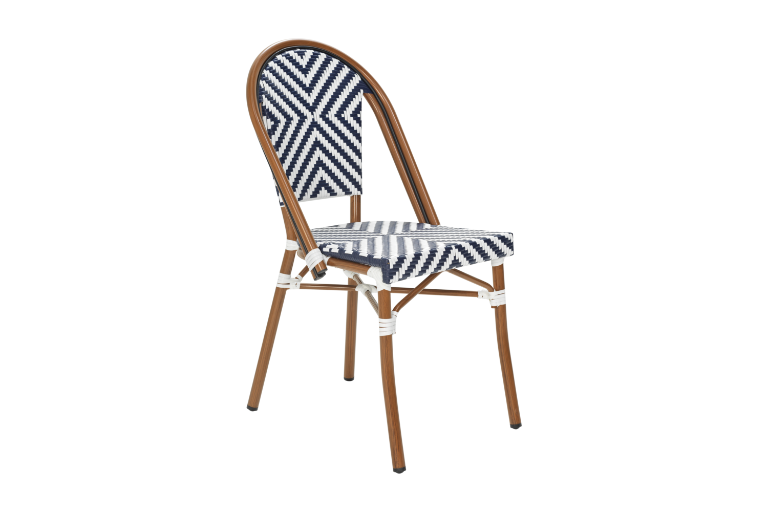 Parterre matstol Brun/Blåvit