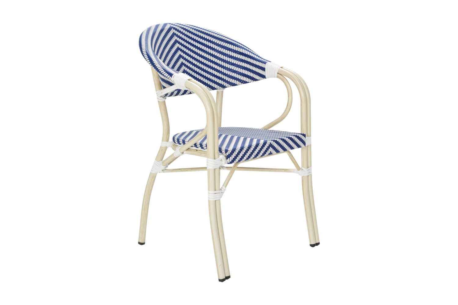 Parterre karmstol Vit/blå
