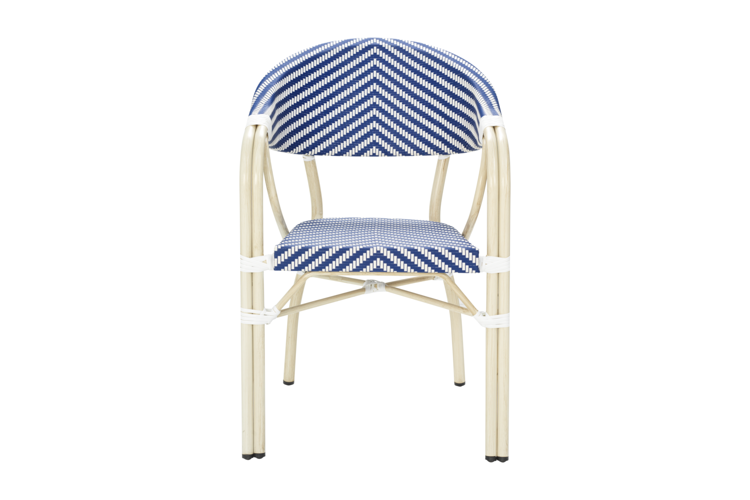 Parterre karmstol Vit/blå