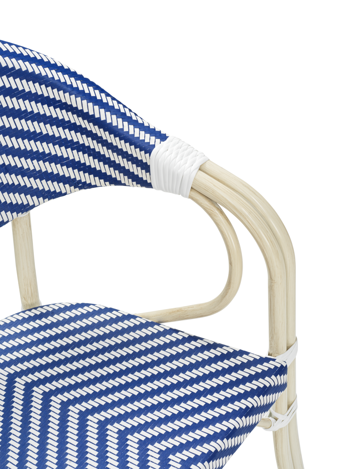 Parterre karmstol Vit/blå