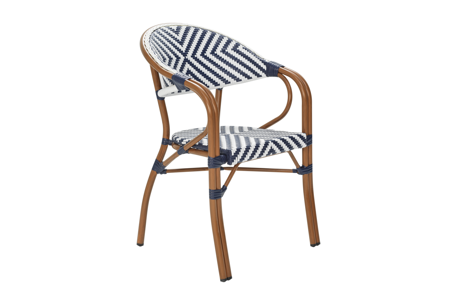 Parterre karmstol Brun/Blåvit