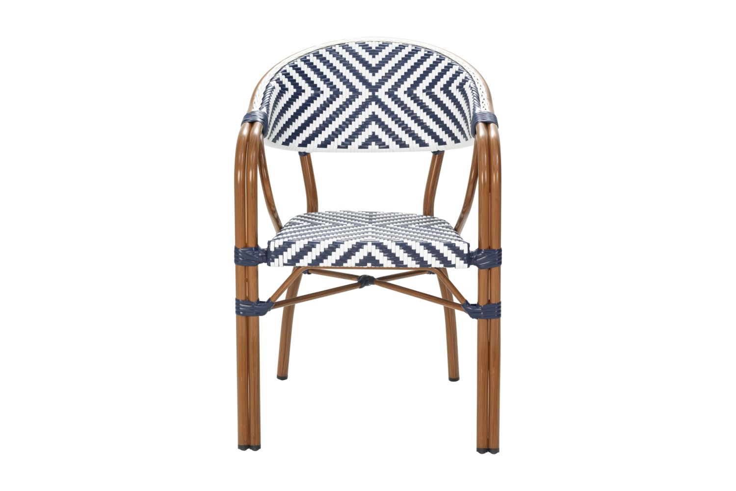 Parterre karmstol Brun/Blåvit